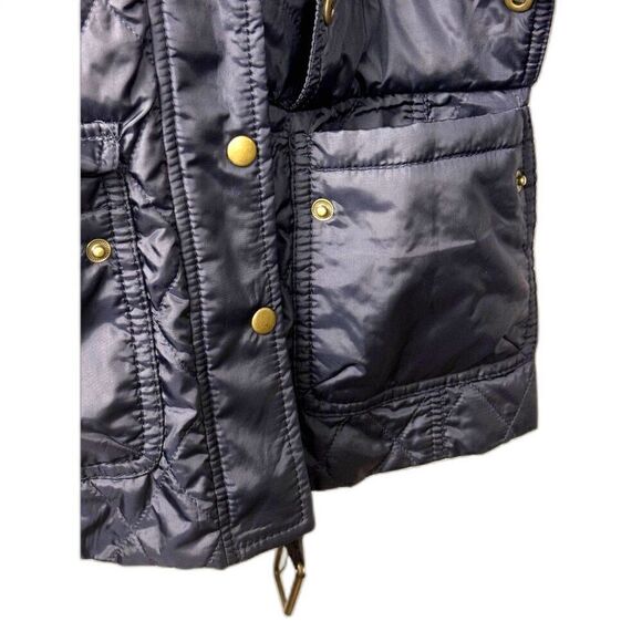 Banana Republic Navy Blue Belted Field Jacket w/ Faux Suede Accents Sz SX EUC - Picture 8 of 8